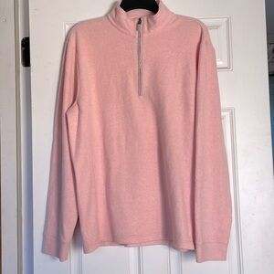 Vineyard Vines Mens Calm Water 1/4 zip Sweater, Pink blossom
